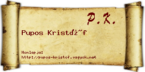 Pupos Kristóf névjegykártya