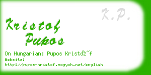 kristof pupos business card